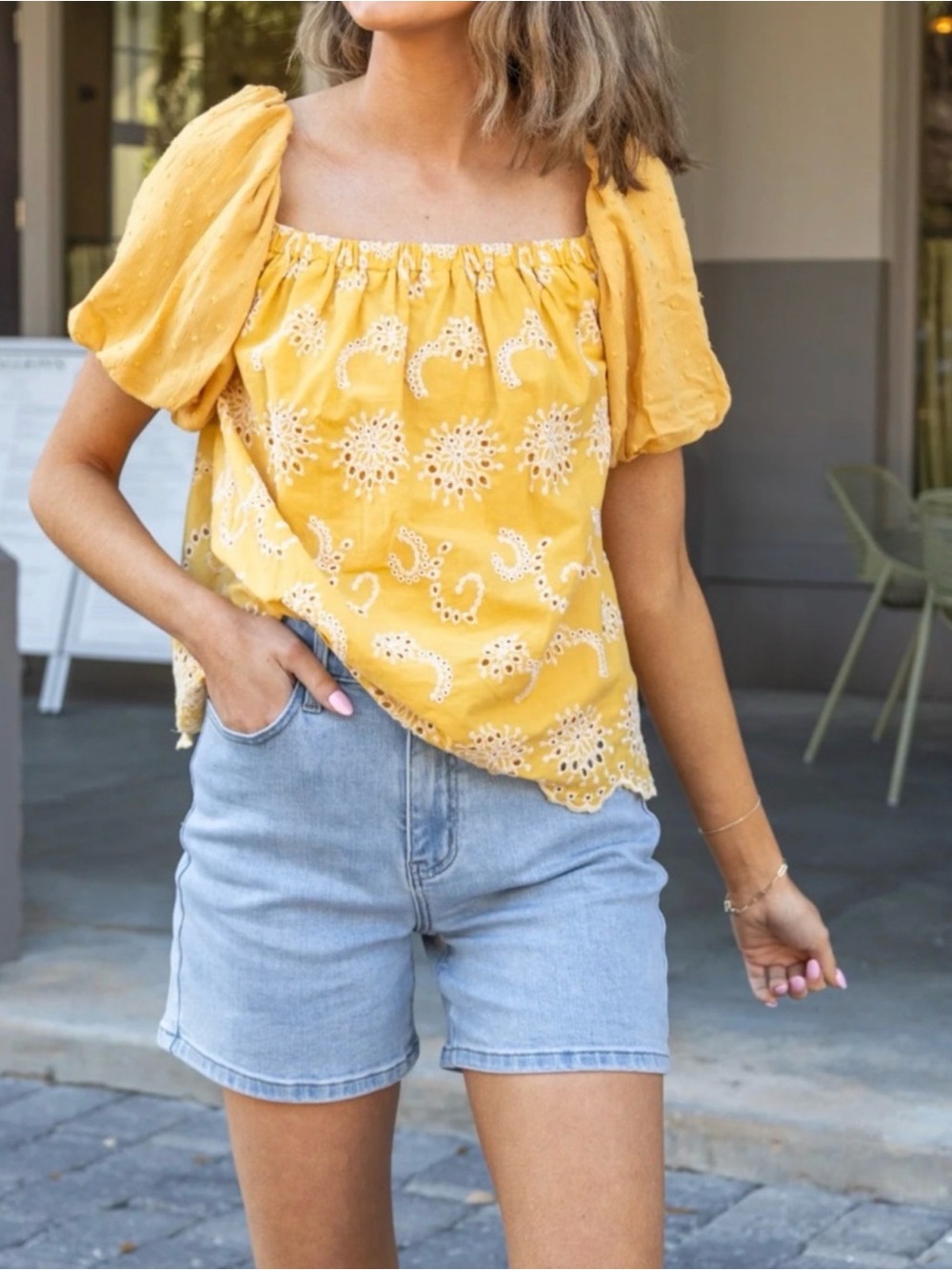 NWT Off-Shoulder Eyelet Blouse by Grace + Emma Sizes M, 3X